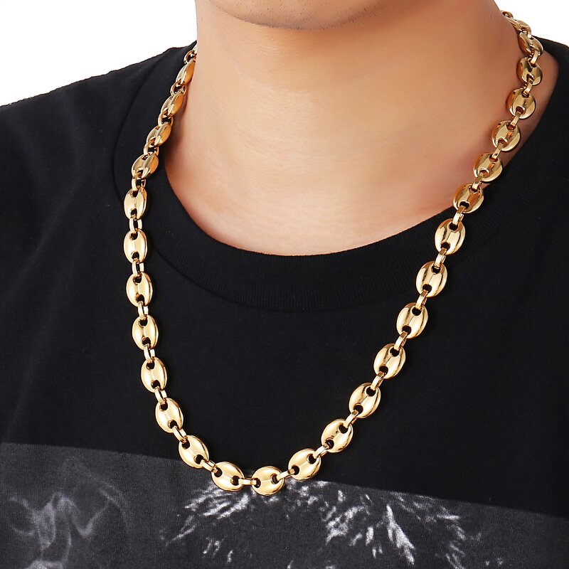 Stainless Steel Coffee Bean Chain Manufacturer - Necklace for Men Hip Hop Jewelry