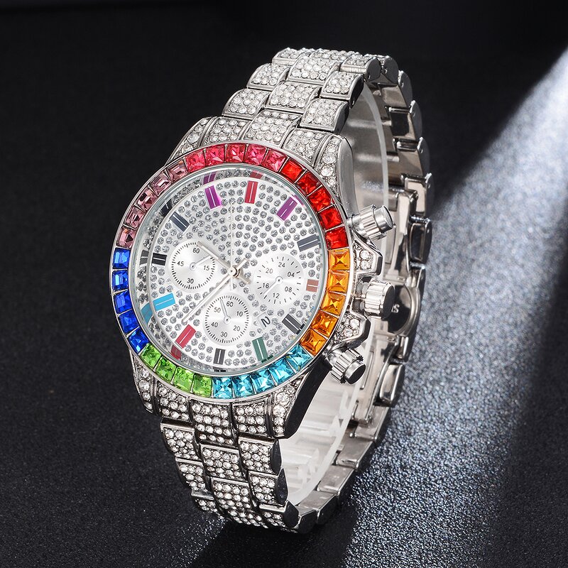 Micro Pave Cubic Zircon Watches Manufacturer - Iced Out Hip Hop for Mens Jewelry