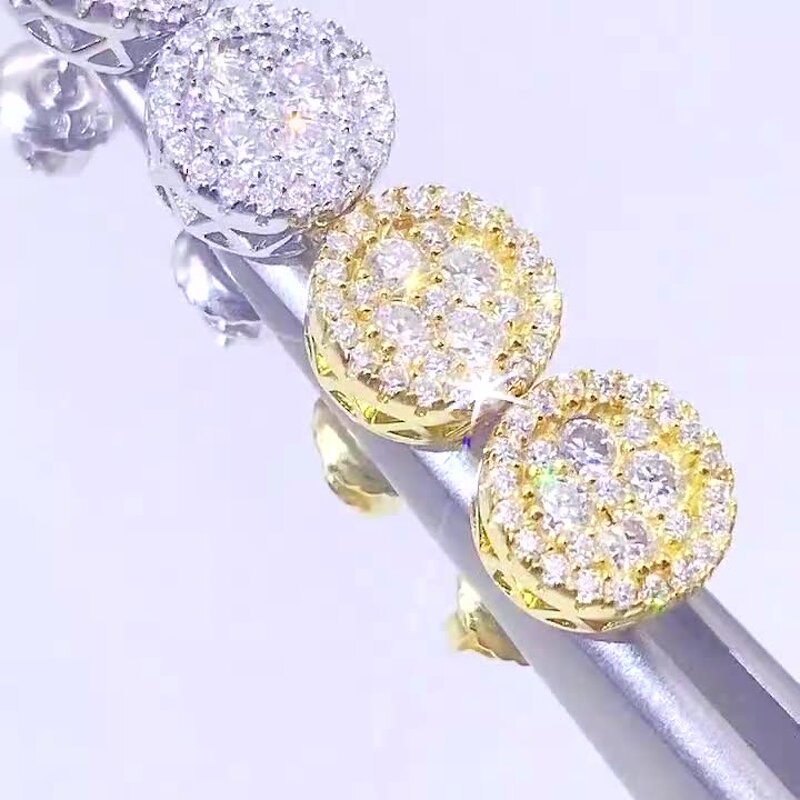 VVS Diamonds S925 Earring Factory - Real Gold Plated Hip Hop Luxury Icy