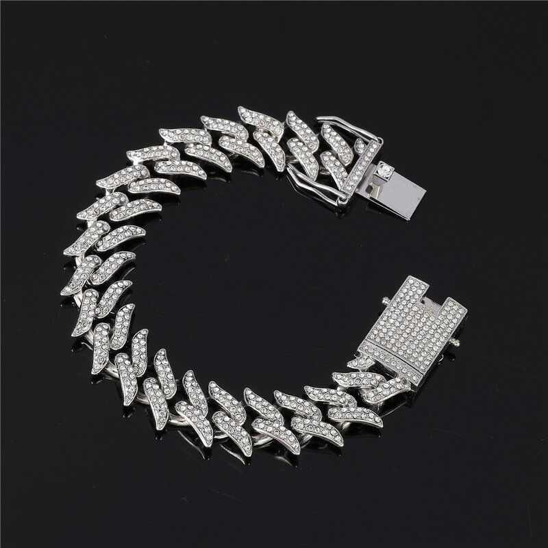 TikTok Viral Hip-hop Accessories Set Manufacturer - Zinc Alloy Cuban Chain Ice
