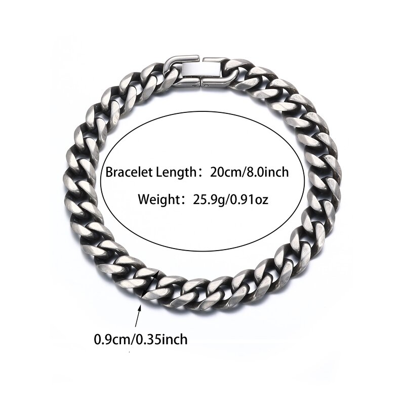 Non Tarnish Stainless Steel Bracelet Factory - 9mm Miami Chunky Link Vintage