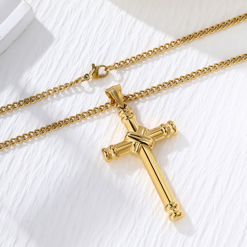 Waterproof Cross Pendant Necklace Manufacturer - PVD Gold Plated 316L Stainless Steel