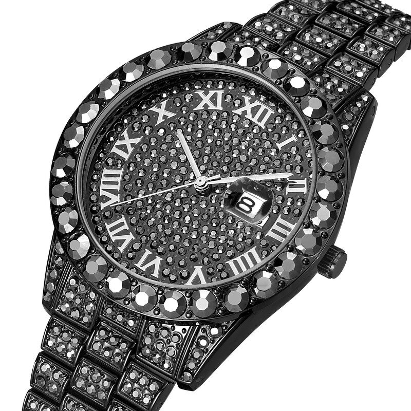 Iced Out Crystal Watches Manufacturer - Stainless Steel Roman Numerals