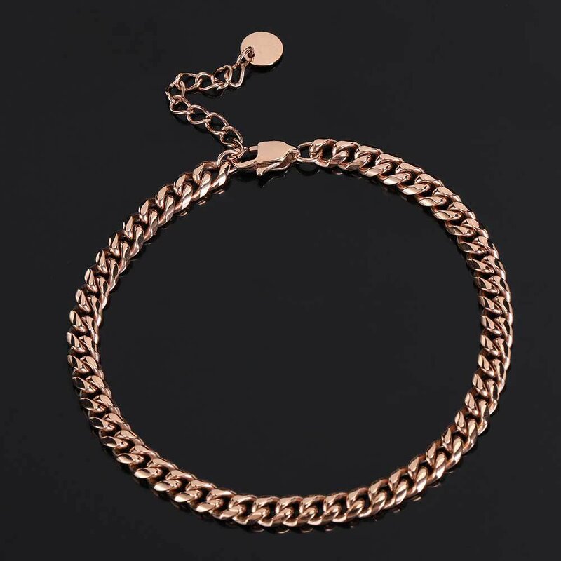 Hip Hop Gold Plated Anklet Factory - 6-8mm Stainless Steel Miami Adjustable