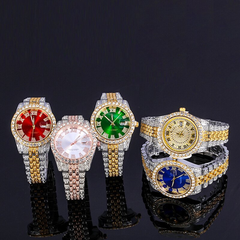Iced Out Rhinestone Watches Factory - 18K Gold Diamond Bezel Elite Watch