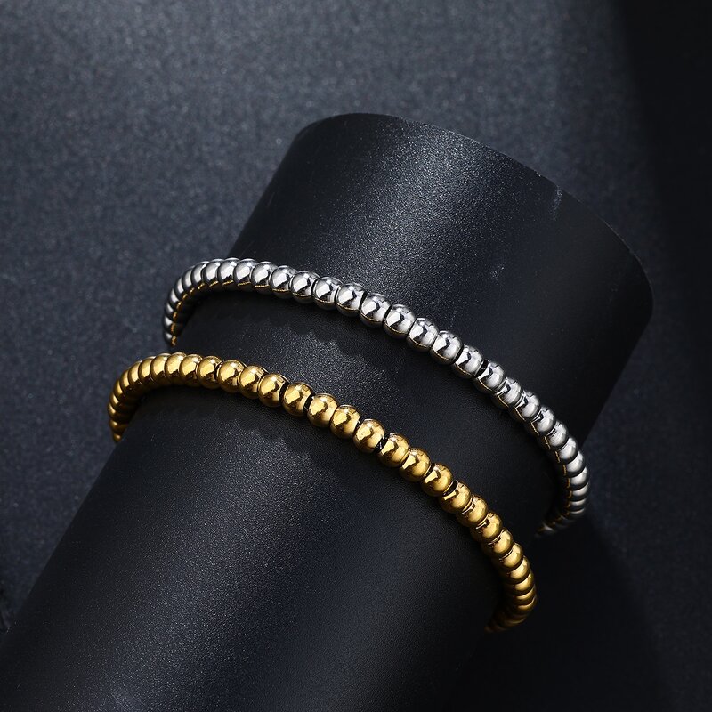 Fashion Beaded Bracelets Manufacturer - Non Tarnish Gold Plated 4mm Bead