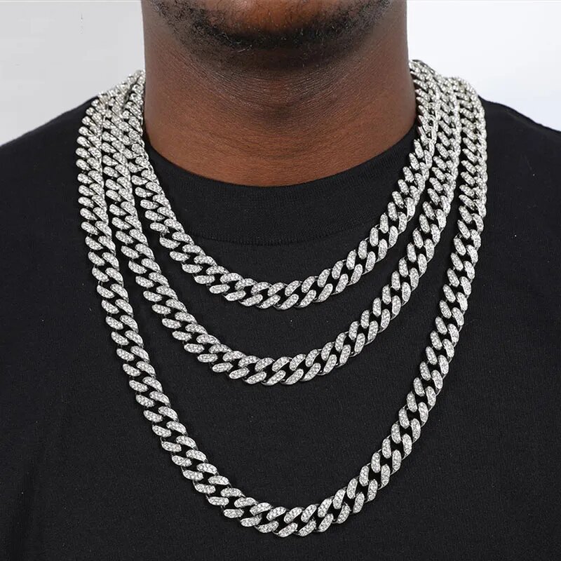 Mens Hip Hop Necklace Factory - Cuban Link Chain Silver Plated Gift
