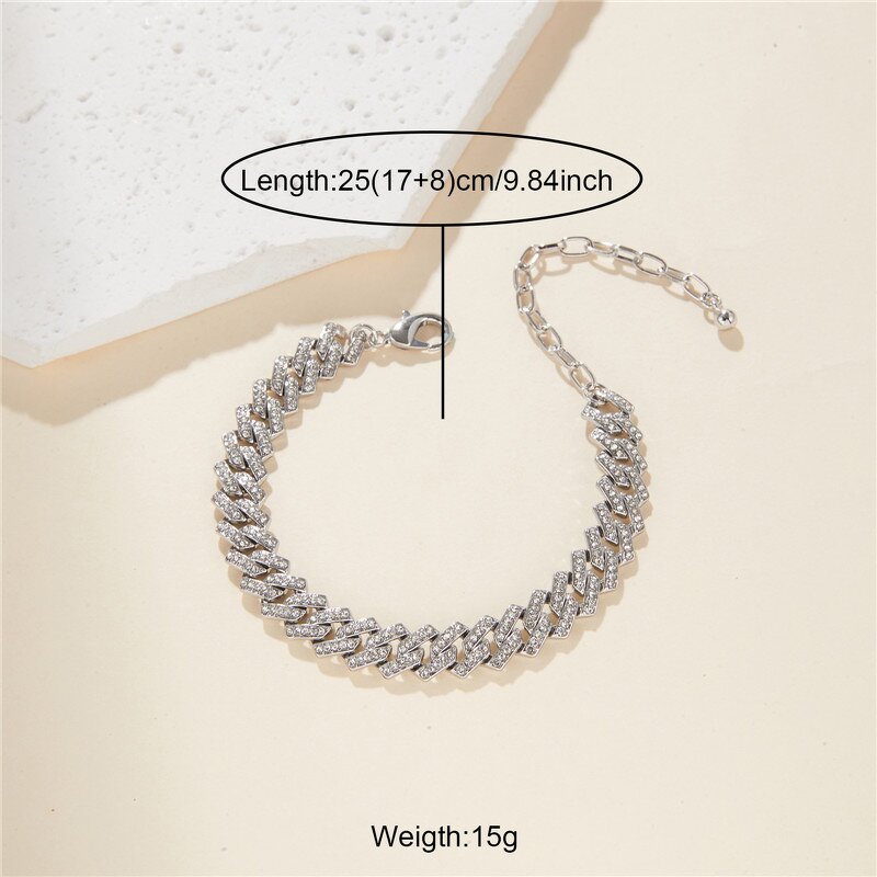 New Style Iced Out Anklets Manufacturer - Silver Diamond Cuban Cubic Zircon