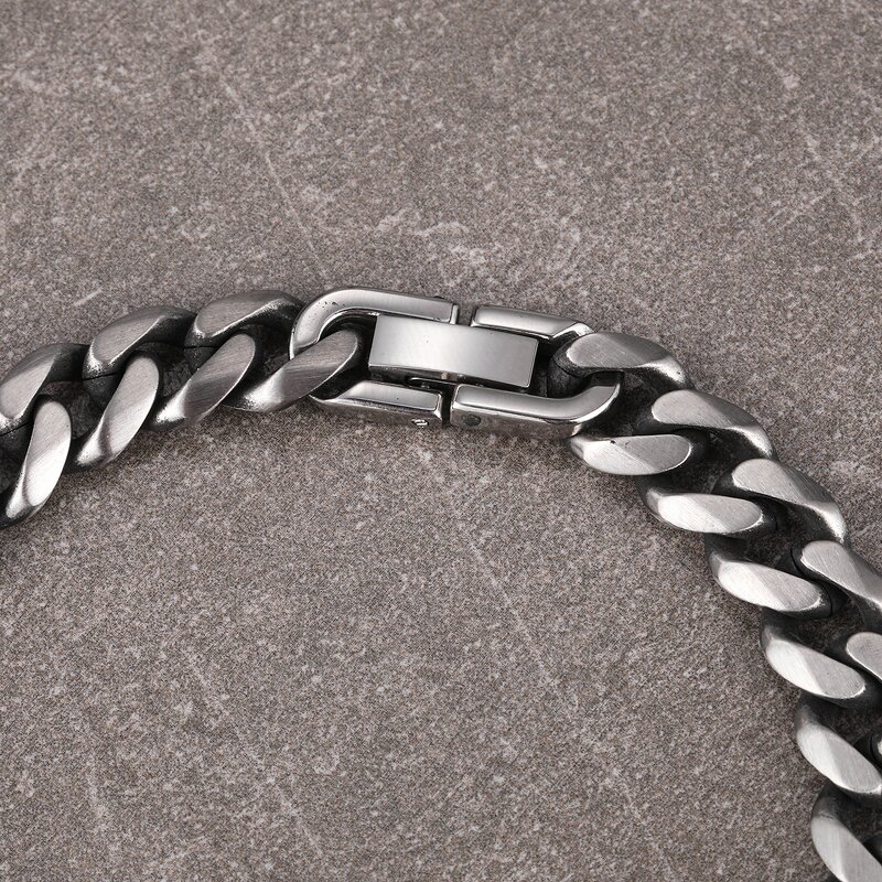 Non Tarnish Stainless Steel Bracelet Factory - 9mm Miami Chunky Link Vintage