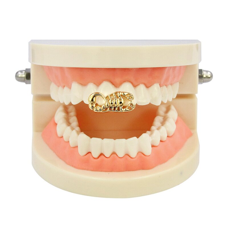 Scorpion Grillz Manufacturer - Gold Silver Single Tooth Iced Out Hip Hop