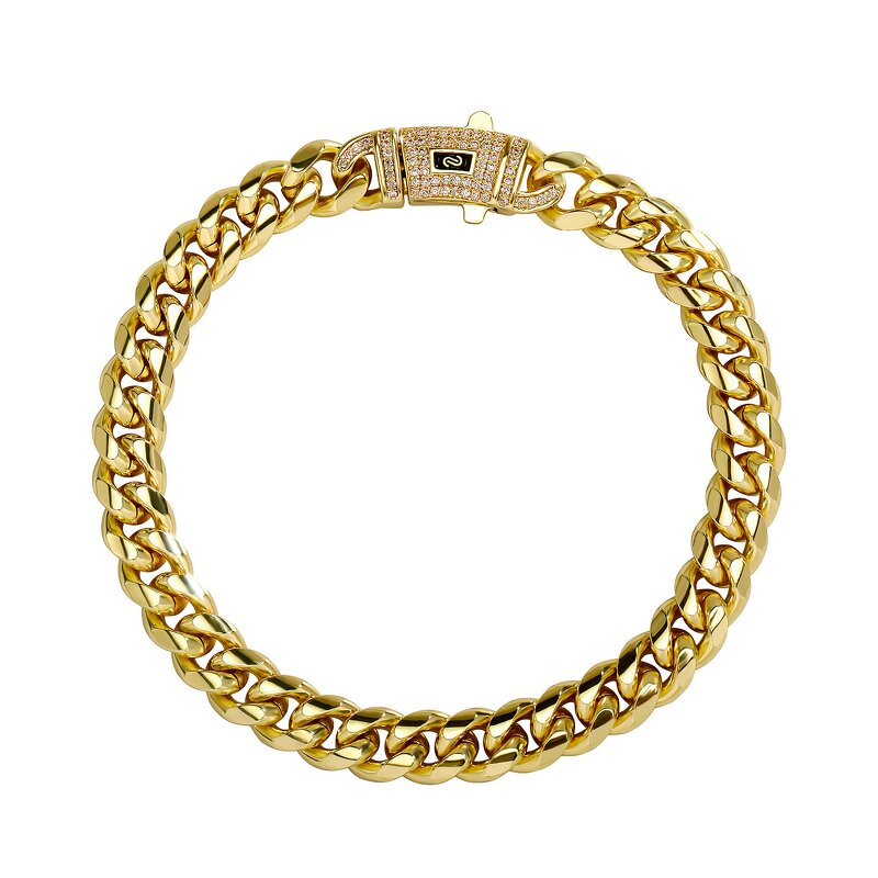 Hiphop Cuban Bracelet Necklace Manufacturer - 6-14mm 18k Gold Plated Stainless Steel