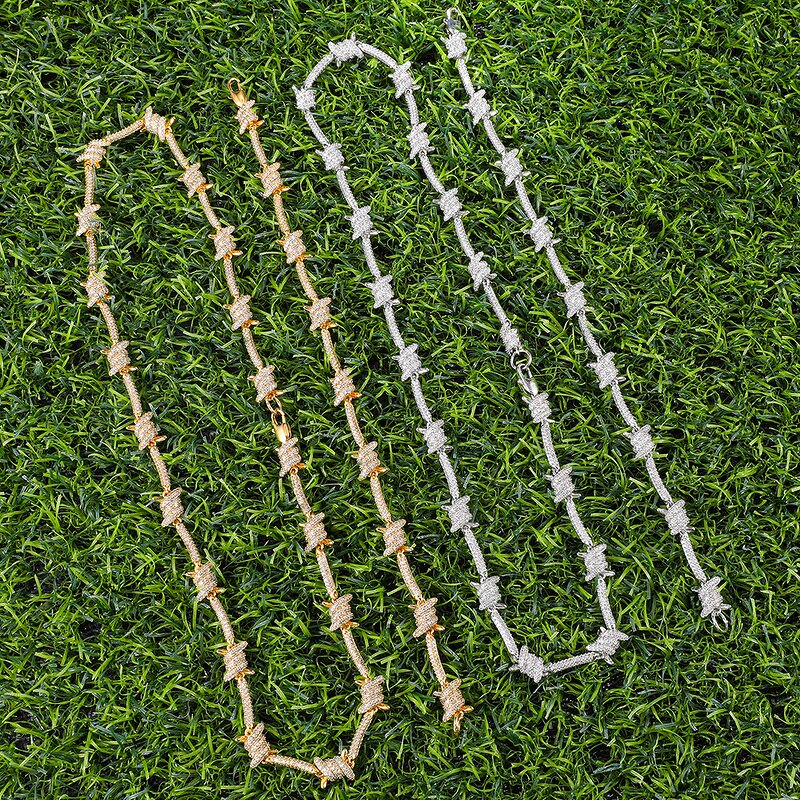 Hip Hop Jewelry Cuban Chain Set Factory - Thorns Necklace Barbed Wire Bracelet