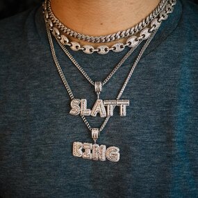 Rapper Style Hip Hop Jewelry Pendant Manufacturer - Iced Out CZ Custom Name Baguette