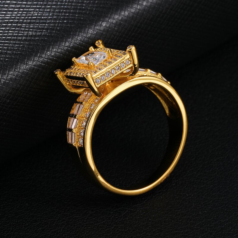 Diamond Ring Factory - Silver Gold Daily Gift Wedding Cubic 3A Zircon