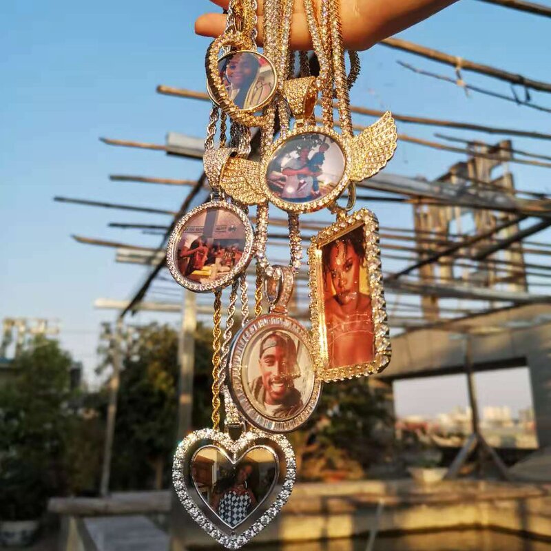 Hip Hop Jewelry Rotate Heart Pendant Factory - New Arrival Custom Memory Photo