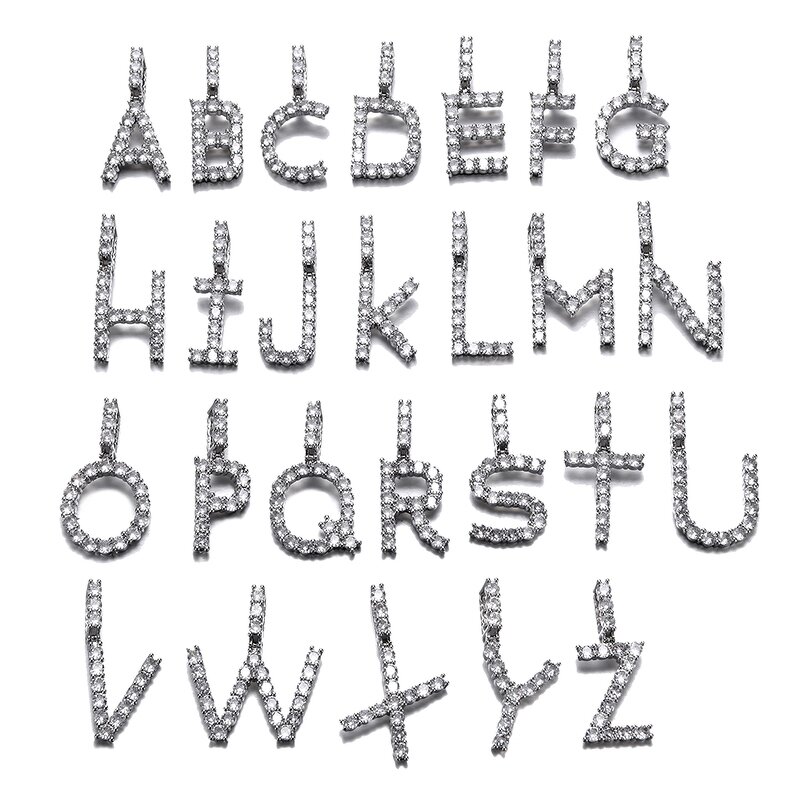 Brass Custom Name Necklace Manufacturer - A-Z Iced Out Letters for Men Hip Hop