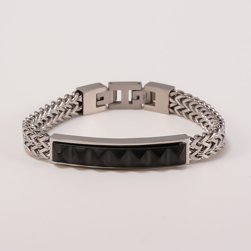 European Fashion Punk Bracelet Manufacturer - Hip-Hop Denim Titanium Steel Geometric