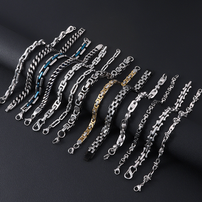 Trendy Hip-Hop Stainless Steel Bracelet Factory - Franco Cuban Chain Sets for Man