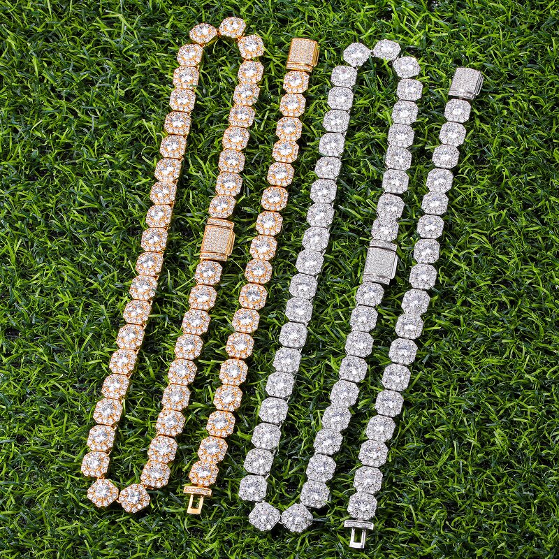 Hip Hop Jewelry Tennis Chain Set Manufacturer - 18k Gold Plated Iced Out CZ