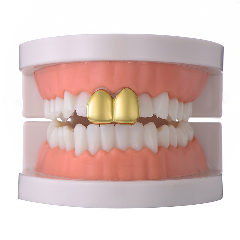 Double Caps Grillz Manufacturer - Two Teeth Top Hip Hop for Men Rapper
