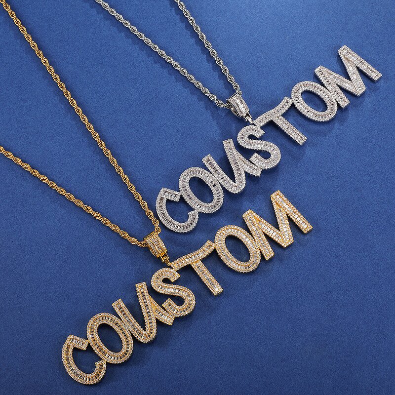 Brass Custom Name Necklace Manufacturer - Iced Out Letters for Men Hip Hop