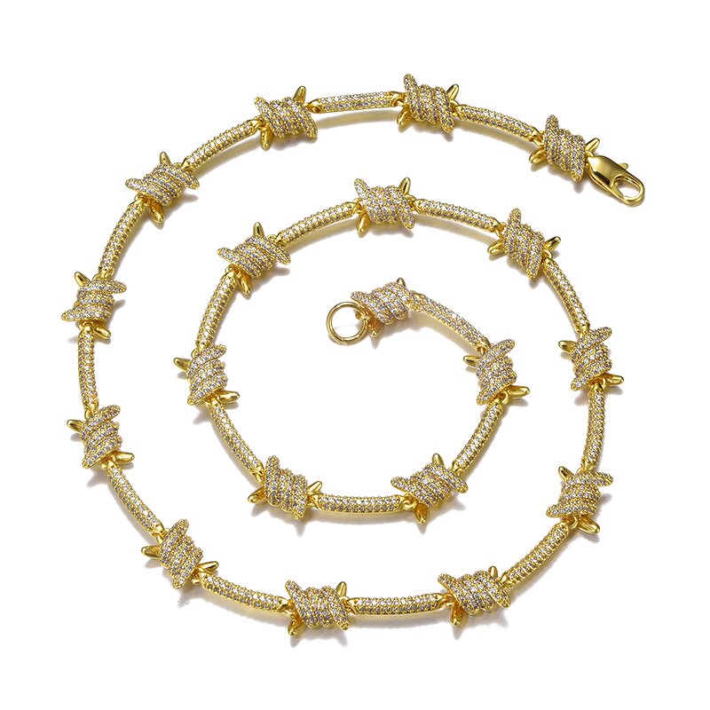 Iced Out Barb Wire Bracelet Manufacturer - 8mm Wire Chain Hip Hop for Men