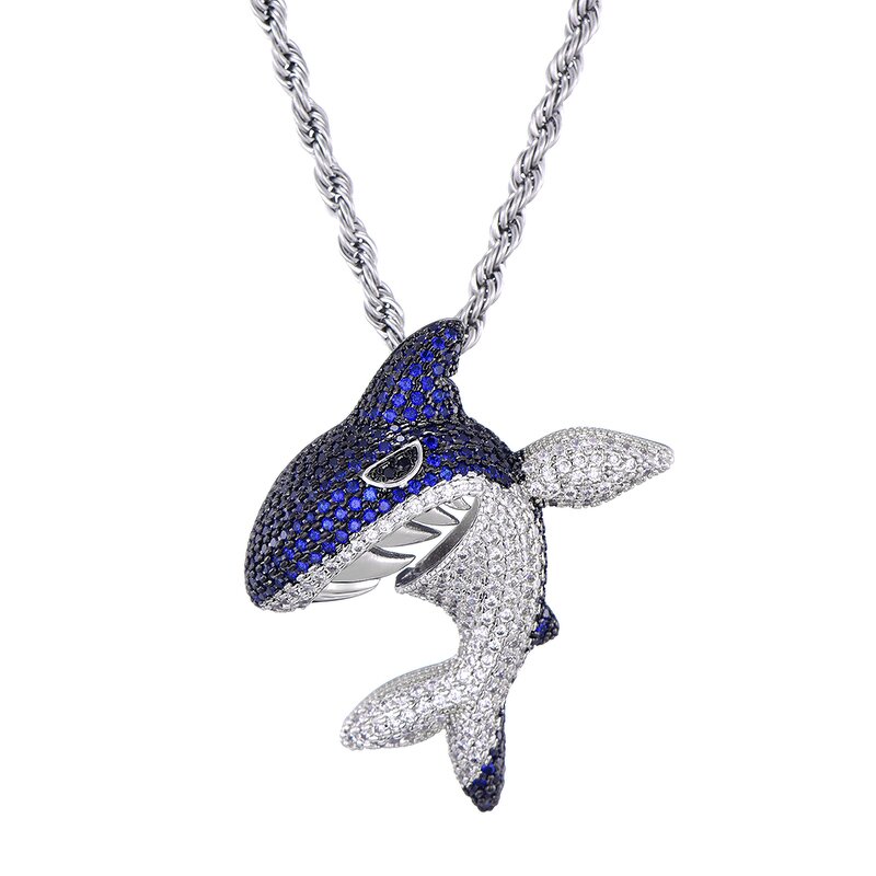 Brass Shark Pendant Factory - Iced Out Trend for Men Hip Hop Rapper
