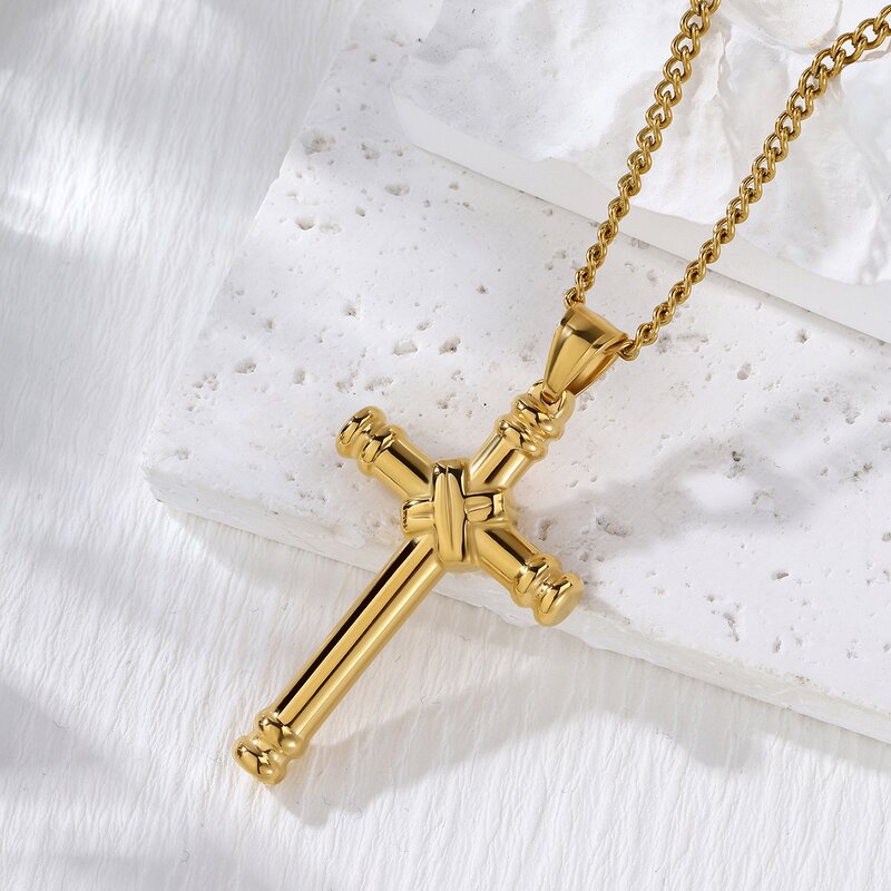 Waterproof Cross Pendant Necklace Manufacturer - PVD Gold Plated 316L Stainless Steel