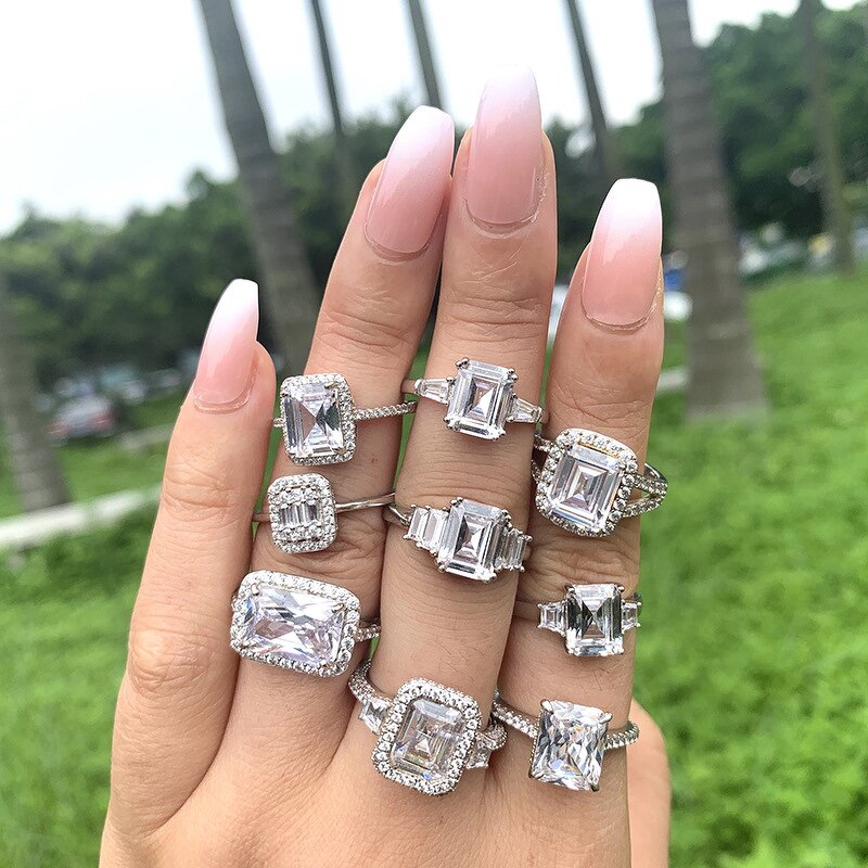 925 Sterling Silver Engagement Ring Factory - Iced Out CZ Cubic Zirconia