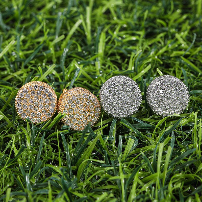 Sustainable Luxury Jewelry Manufacturer - Bulk Hip Hop Round Stud Earrings