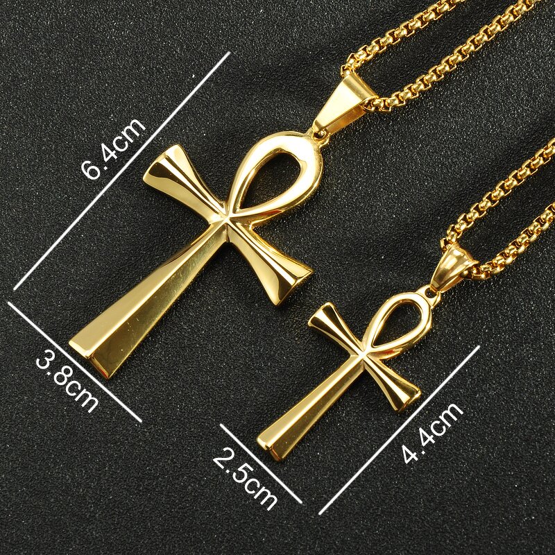 Stainless Steel Ankh Cross Pendant Factory - Religion Egyptian Necklace for Men