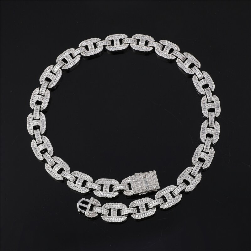 Sustainable Luxury Jewelry Set Factory - 15mm Baguette Mariner Cuban Chain