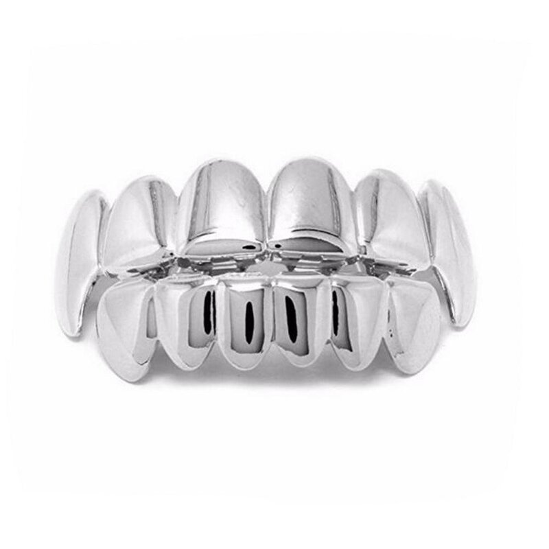Double Zirconia Caps Grillz Factory - Two Teeth Top for Men Rapper Wholesale
