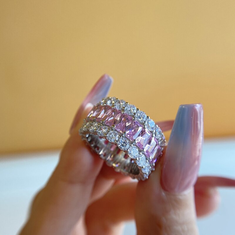 Luxury Jewelry Ring Factory - 8A Cubic Zirconia Icy Ruby Diamond Colored Gemstone