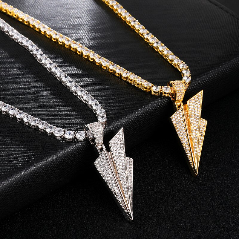 Brass Paper Plane Pendant Manufacturer - Iced Out Trend for Men Hip Hop