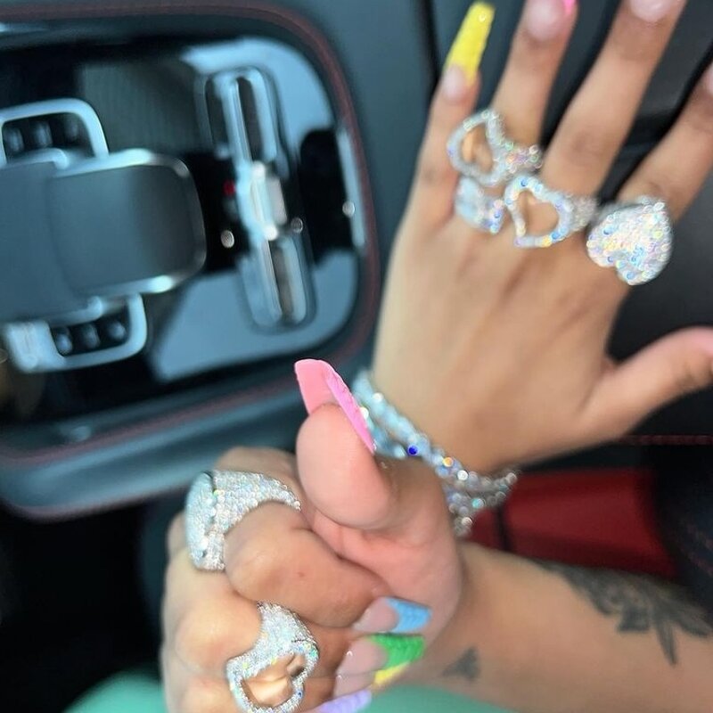 Iced Out Hip Hop Ring Manufacturer - Eternity Heart Band Chunky Diamond