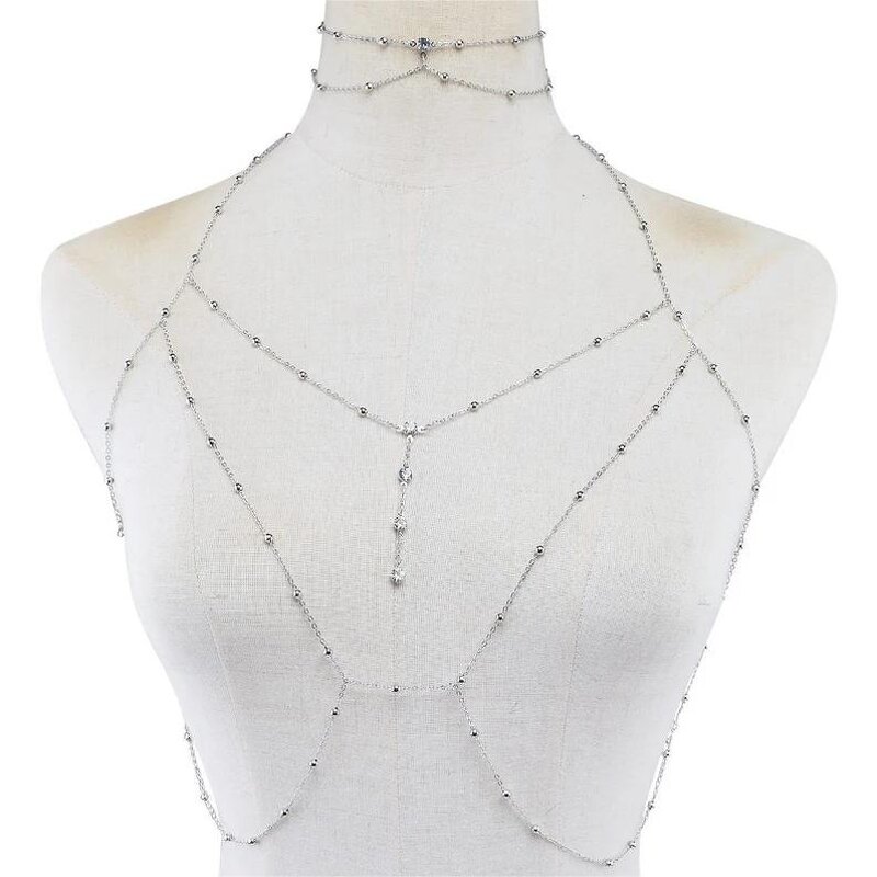 Fashion Layered Belly Body Chain Manufacturer - Sexy Bikini Bra Gold Plated