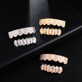 Diamond Iced Out Grillz Manufacturer - CZ Twinkling Hip Hop New Fashion