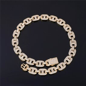 Sustainable Luxury Jewelry Set Factory - 15mm Baguette Mariner Cuban Chain