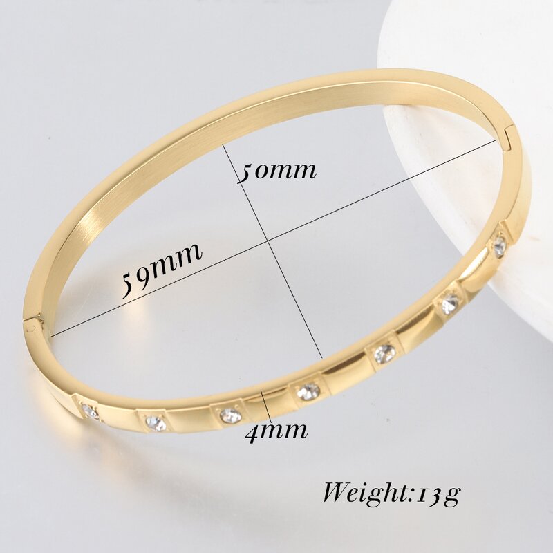 18K Gold Plated Cubic Zirconia Bracelet Factory - Crystal Diamond Bangle for Women