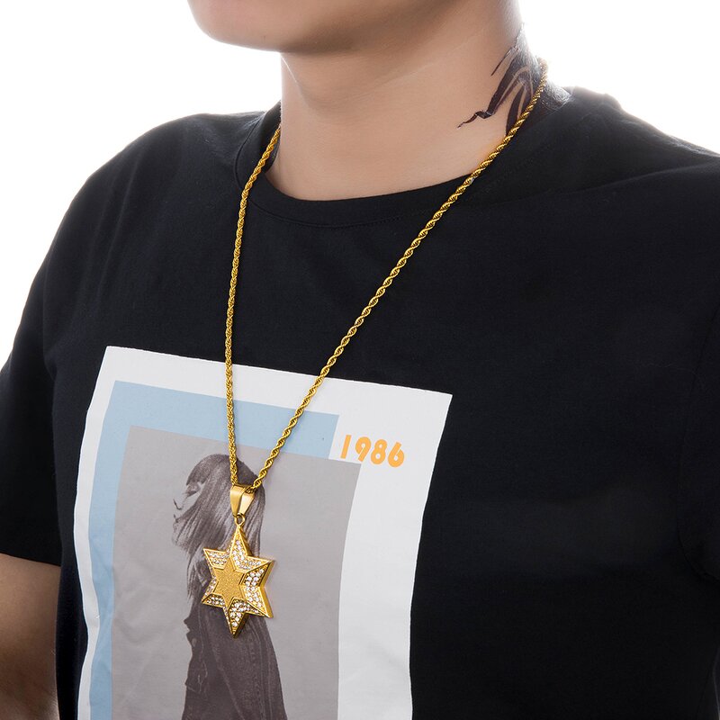 Stainless Steel Star of David Pendant Manufacturer - Iced Out Hip Hop