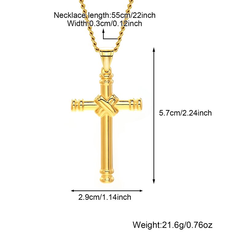 Waterproof Cross Pendant Necklace Manufacturer - PVD Gold Plated 316L Stainless Steel
