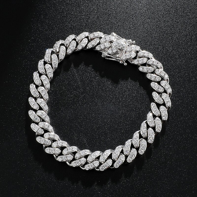 Brass Cuban Chain Bracelet Manufacturer - 10mm 18k Gold Plated Iced Out