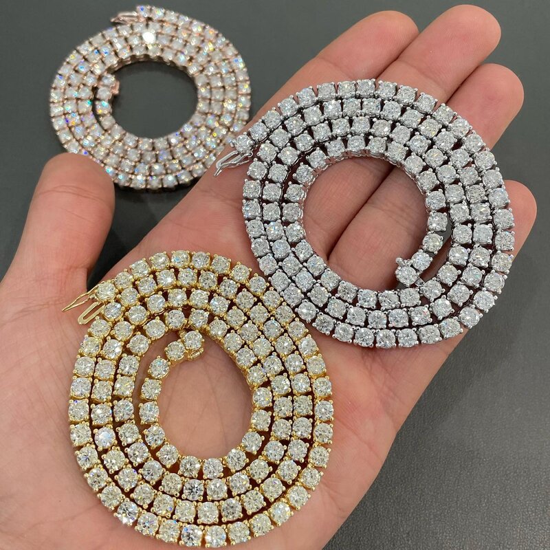 925 Sterling Silver Vermeil Chains Manufacturer - 3-5mm Moissanite Tennis Bracelet