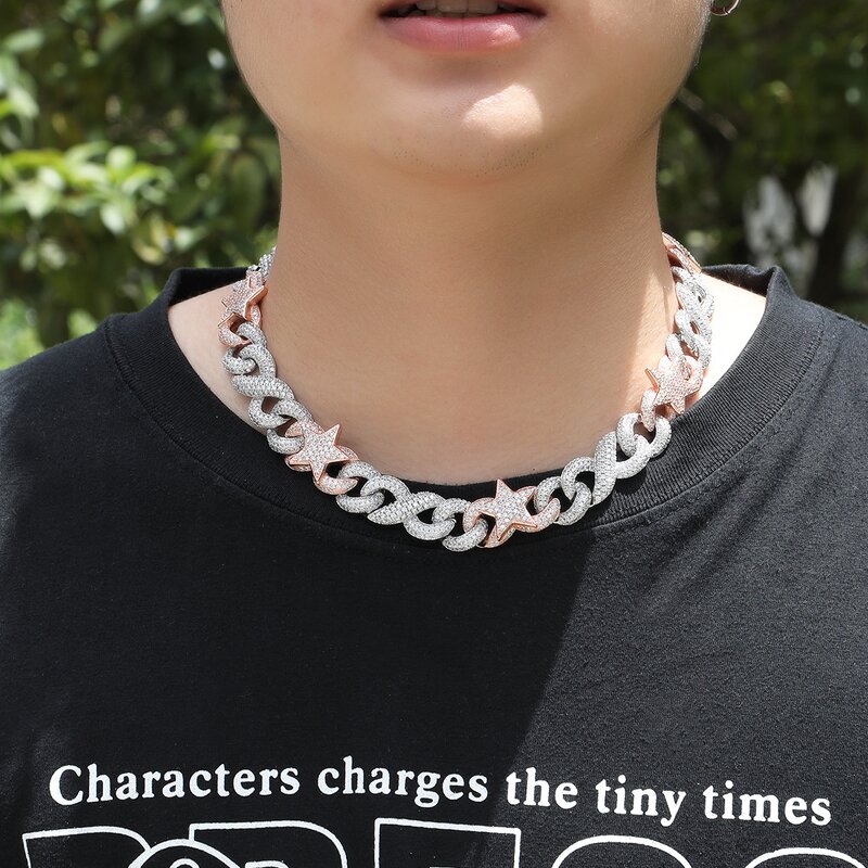 Hip Hop Jewelry Two Tone Cuban Chain Factory - 16mm Eye Clasp Choker Necklace