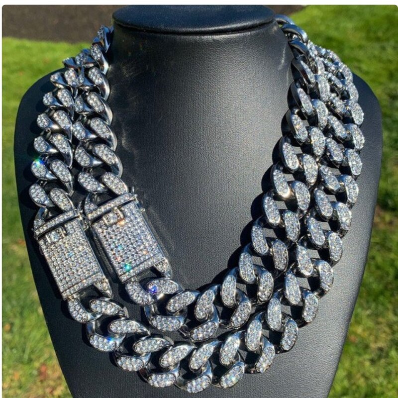 Iced Out Miami Cuban Chain Factory - 19mm Prong Necklace for Rapper