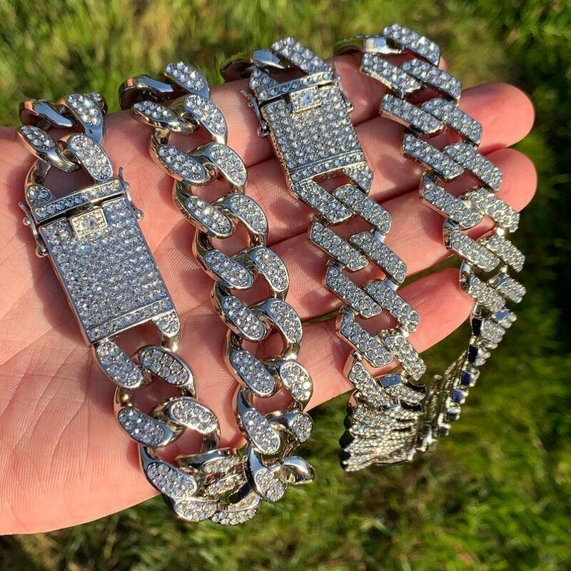 Mens Hip Hop Necklace Factory - Cuban Link Chain Silver Plated Gift