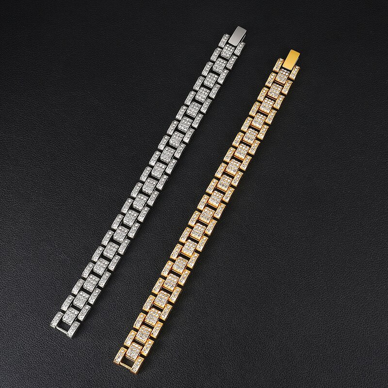 Yellow Gold Watch Link Bracelets Factory - 15mm Miami Chain for Men Wholesale