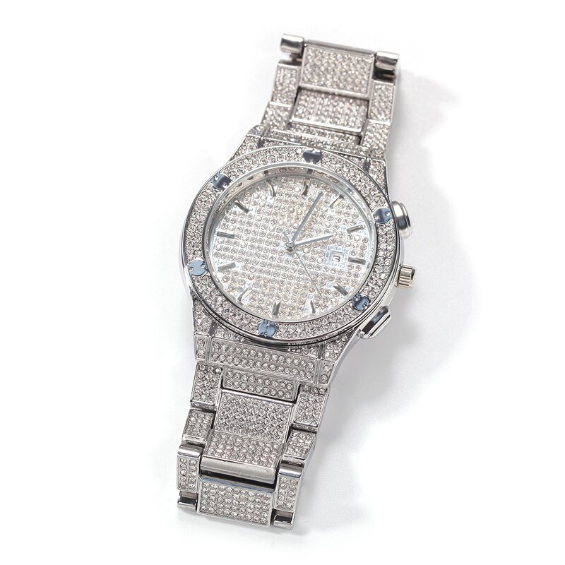 Hip Hop Watches Manufacturer - Micro Pave Iced Out Rhinestones Quartz