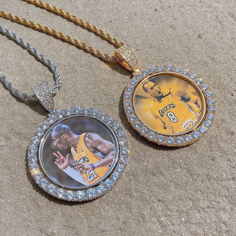 Custom Hip-hop Jewelry Necklace Factory - Cubic Zirconia Diamond Two Side Rotary